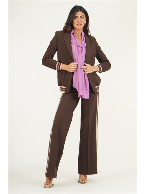 Casacca in viscosa e seta GM by Gai Mattiolo | GM4322MAUVE